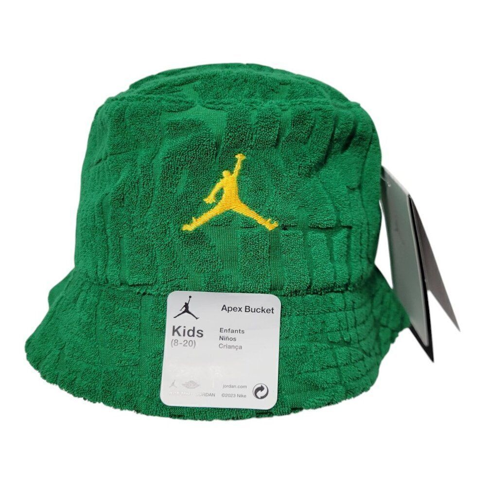 Jordan Jumpman Apex Bucket Hat Kids Youth 8-20 Green Unisex UPF‎ 40 Terry NEW